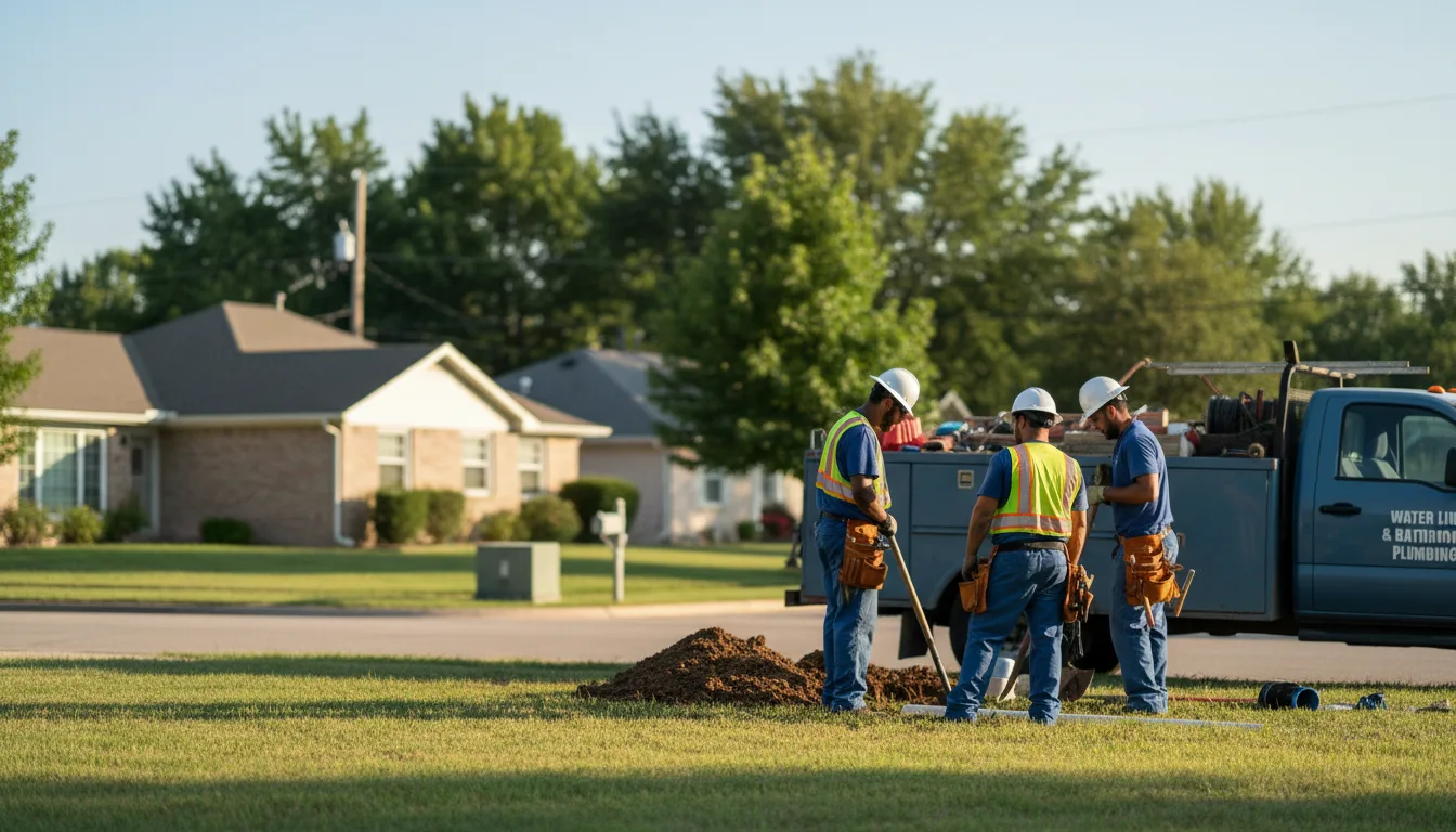 Residential water line and bathroom plumbing service in Bartlett, TX
